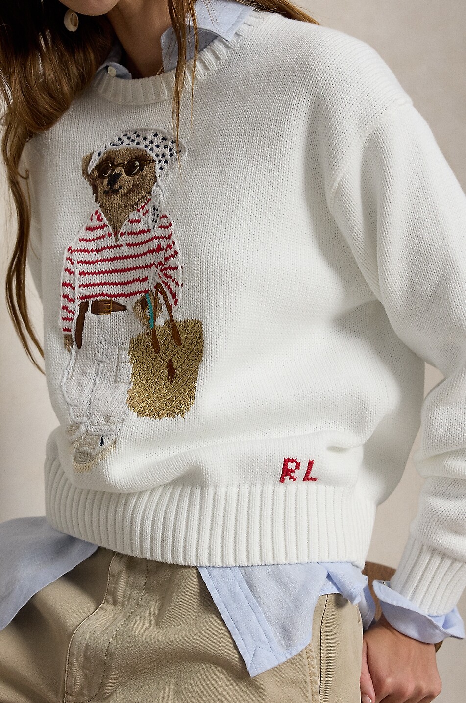 POLO RALPH LAUREN Polo Bear cotton crew-neck jumper Women WHITE 6