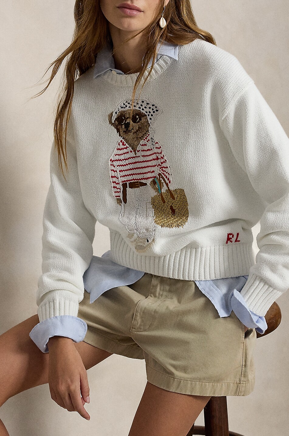 POLO RALPH LAUREN Polo Bear cotton crew-neck jumper Women WHITE 3
