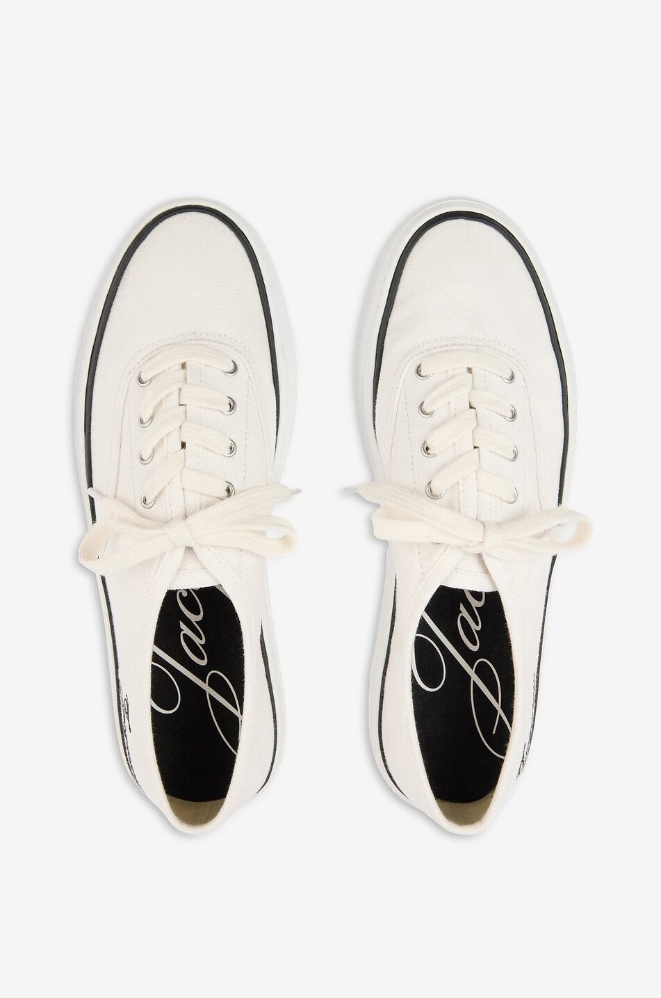 JACQUEMUS Baskets basses en toile de coton Les Féfé Homme BLANC CASSE 3