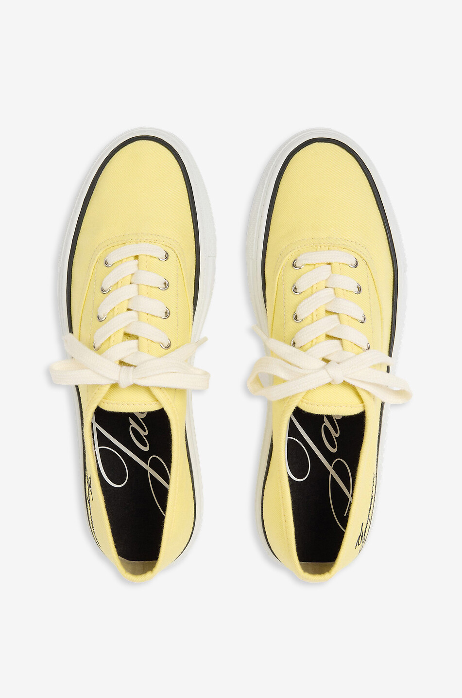 JACQUEMUS Baskets basses en toile de coton Les Féfé Femme JAUNE CLAIR 3