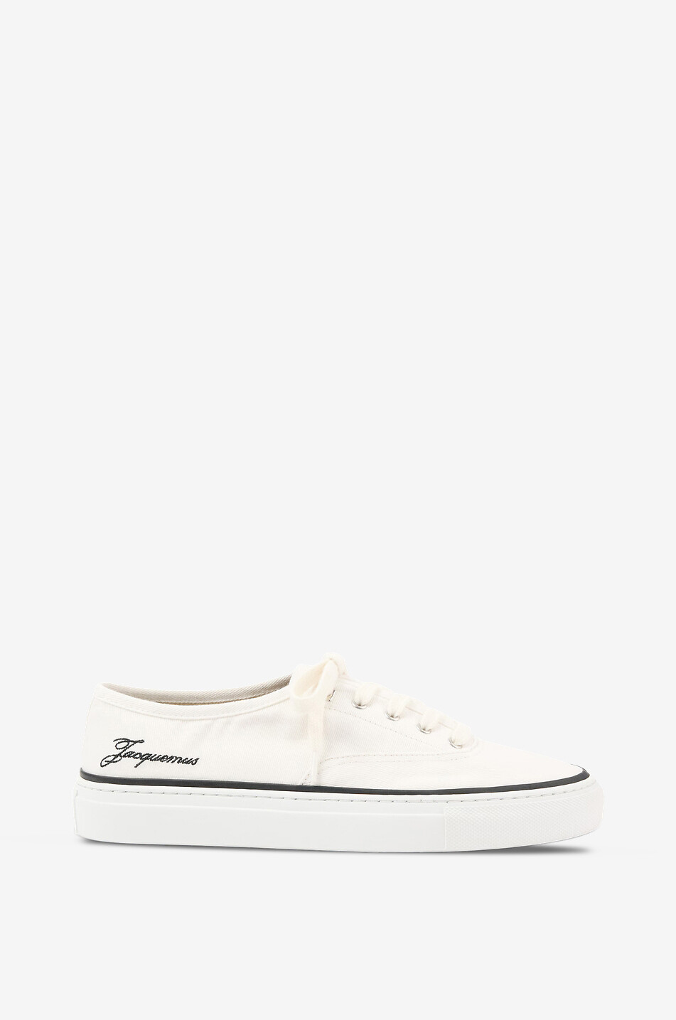 JACQUEMUS Baskets basses en toile de coton Les Féfé Homme BLANC CASSE 1