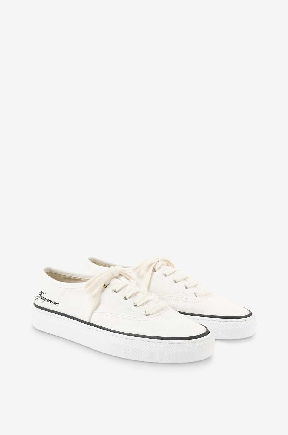 JACQUEMUS Baskets basses en toile de coton Les Féfé Femme BLANC 2
