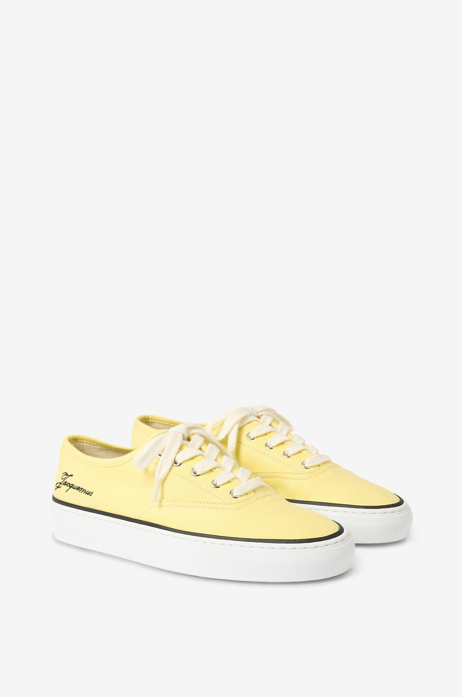 JACQUEMUS Baskets basses en toile de coton Les Féfé Femme JAUNE CLAIR 2