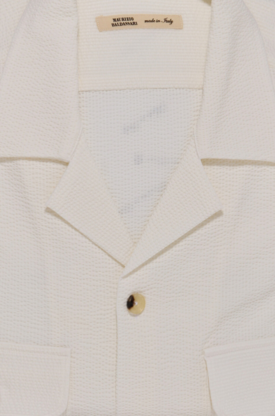 MAURIZIO BALDASSARI Seersucker cotton Cuban collar shirt Men WHITE 2