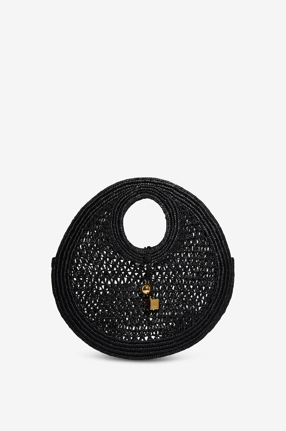 JACQUEMUS Le Petit Rond Spaggia round raffia handbag Women BLACK 1