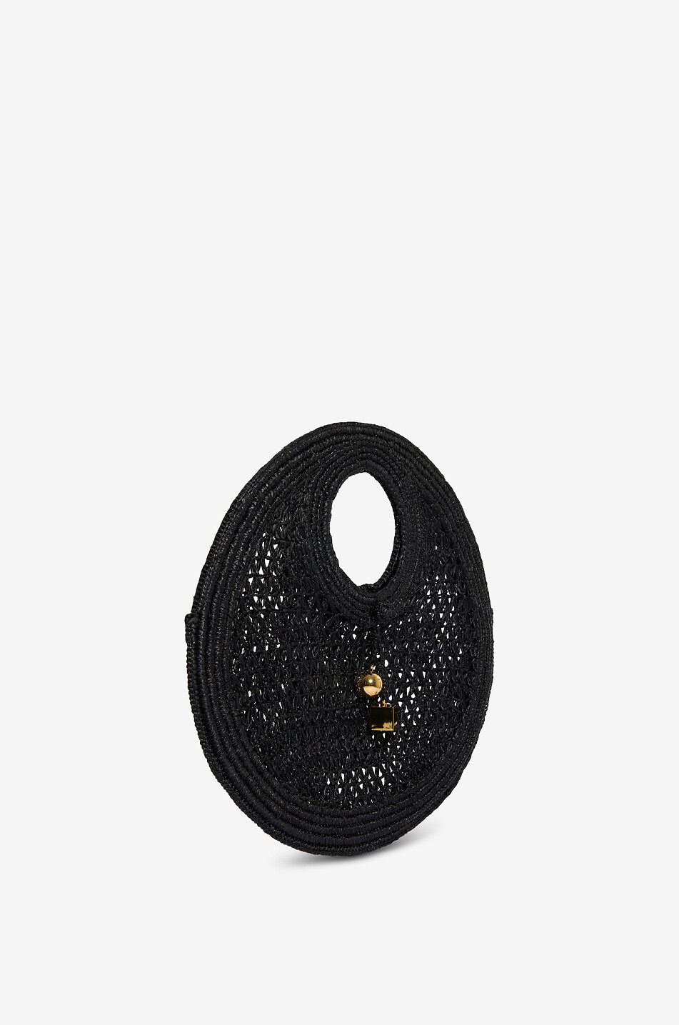 JACQUEMUS Le Petit Rond Spaggia round raffia handbag Women BLACK 2