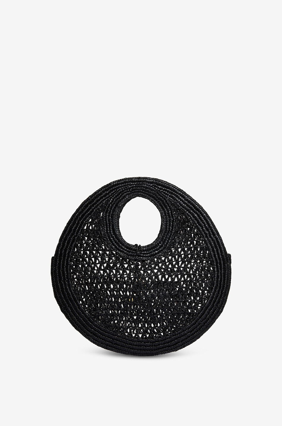 JACQUEMUS Le Petit Rond Spaggia round raffia handbag Women BLACK 3