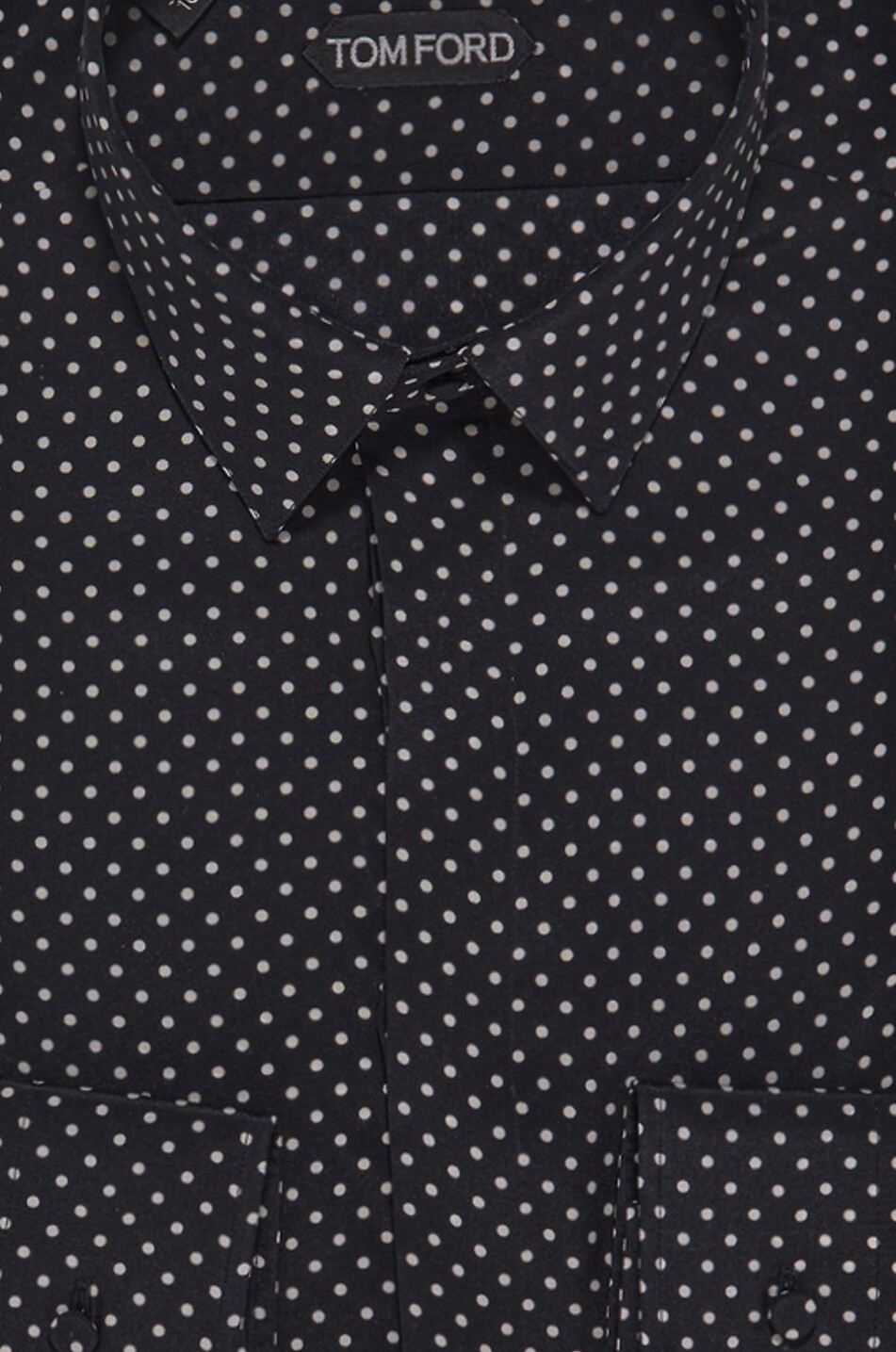 TOM FORD Chemise à pois en soie crêpe de chine Classic Homme NOIR 2