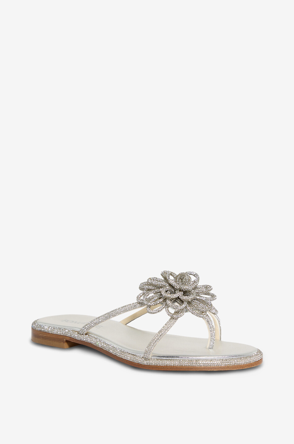 BONGENIE Camelia metallic leather embellished flat sandals Women GREY 1