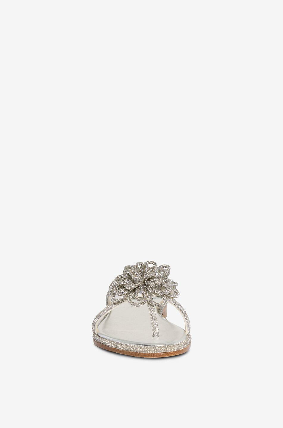 BONGENIE Camelia metallic leather embellished flat sandals Women GREY 2
