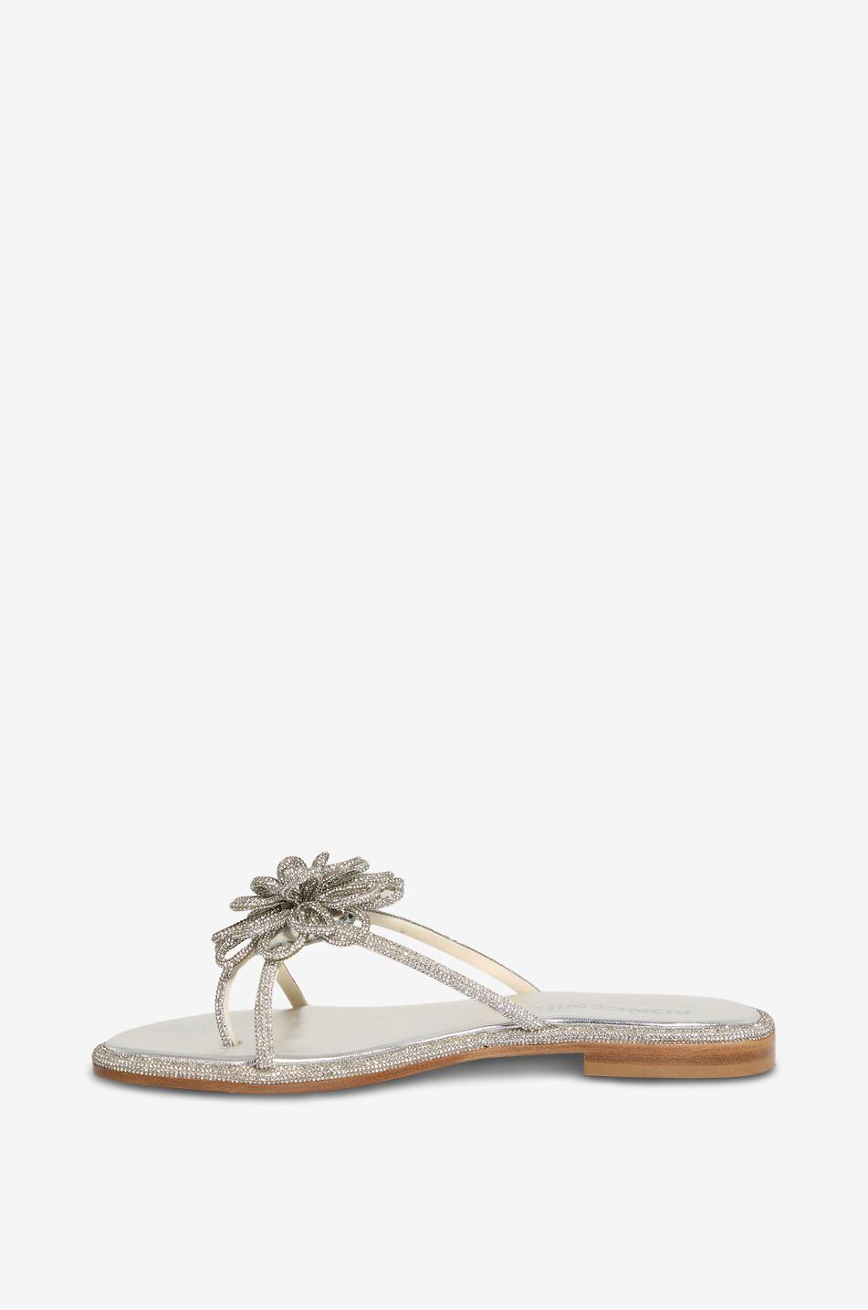 BONGENIE Camelia metallic leather embellished flat sandals Women GREY 3