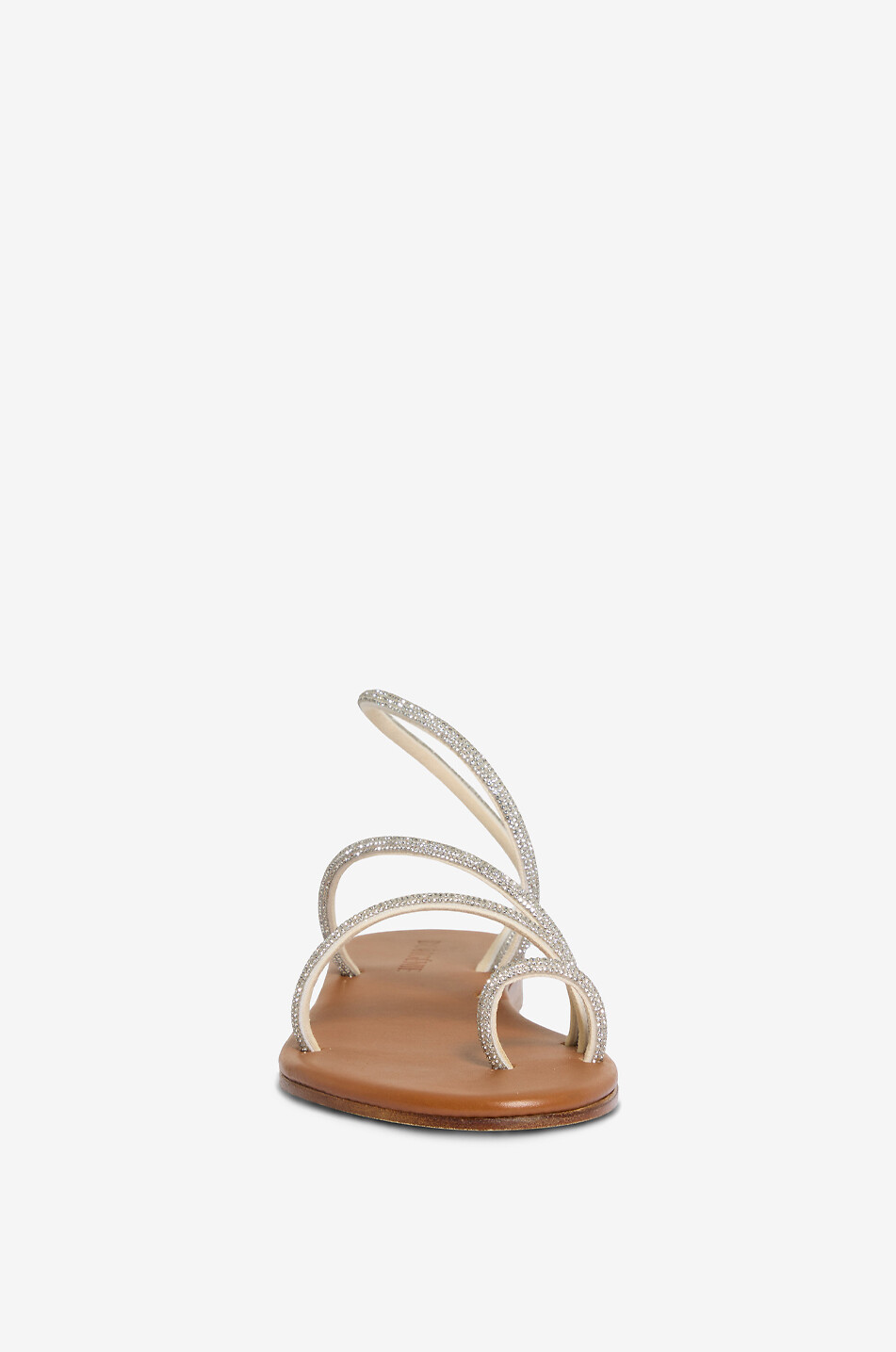 BONGENIE Daniela embellished leather flat sandals Women GREY 2
