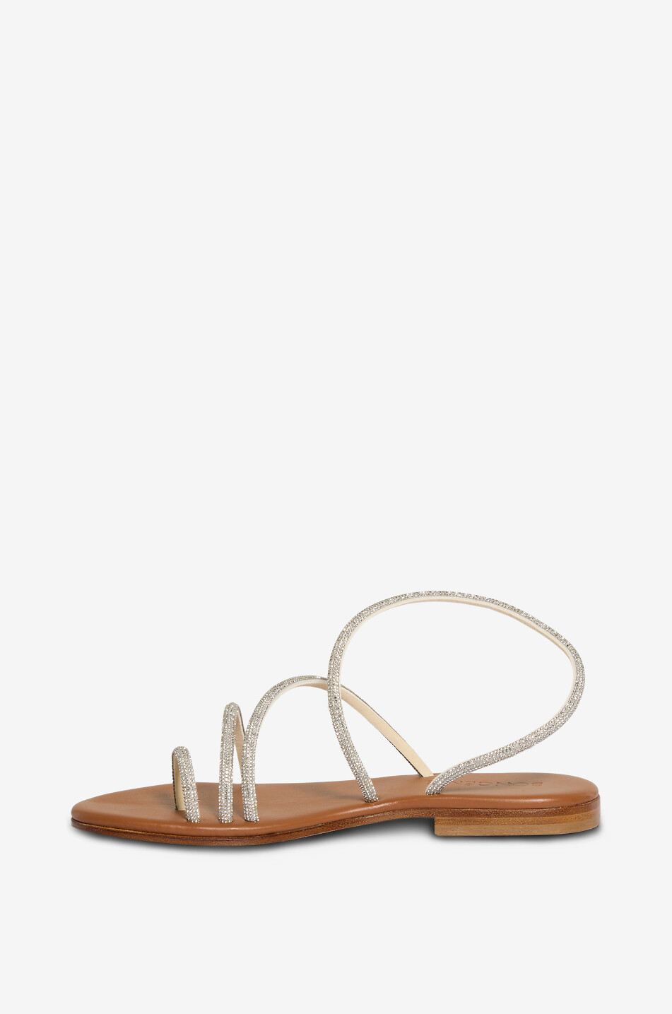 BONGENIE Daniela embellished leather flat sandals Women GREY 4