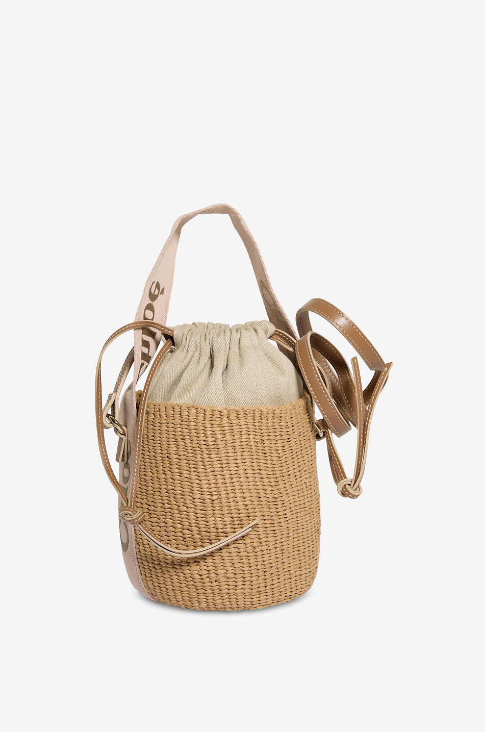 CHLOE Woody raffia shoulder bag Women BEIGE 1
