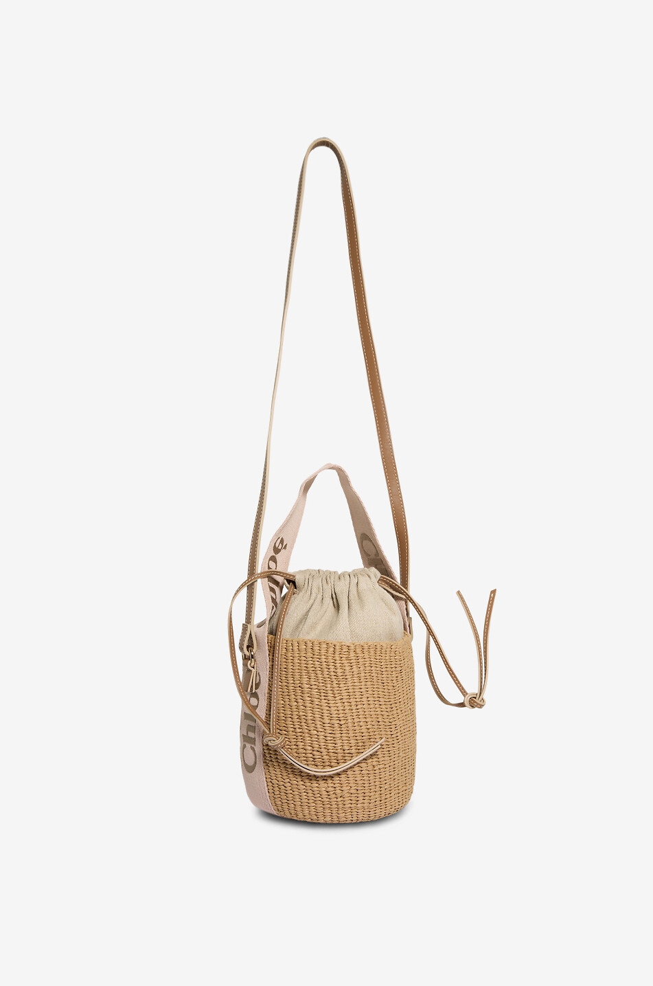 CHLOE Woody raffia shoulder bag Women BEIGE 2