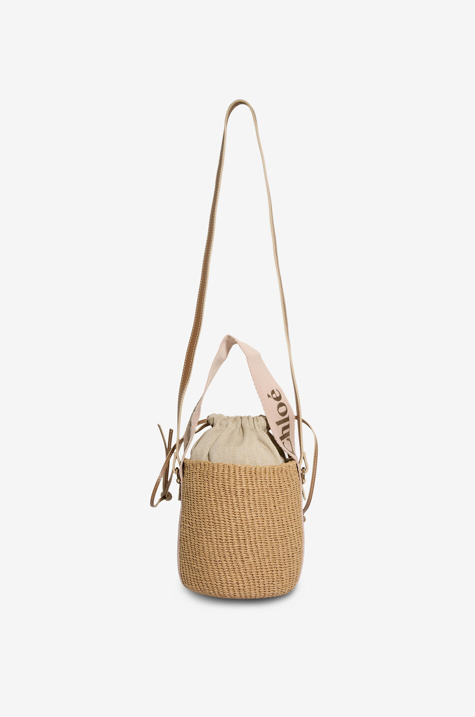 CHLOE Woody raffia shoulder bag Women BEIGE 3