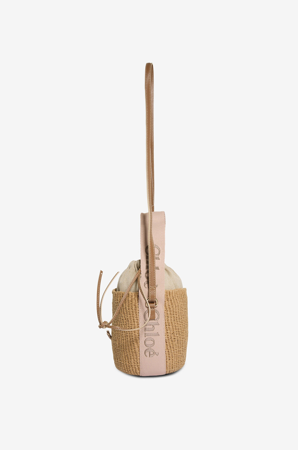 CHLOE Woody raffia shoulder bag Women BEIGE 4