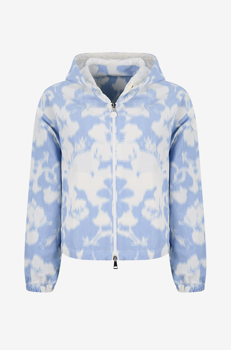 MONCLER Noisetier hooded lightweight jacket in jacquard Women LIGHT BLUE 1