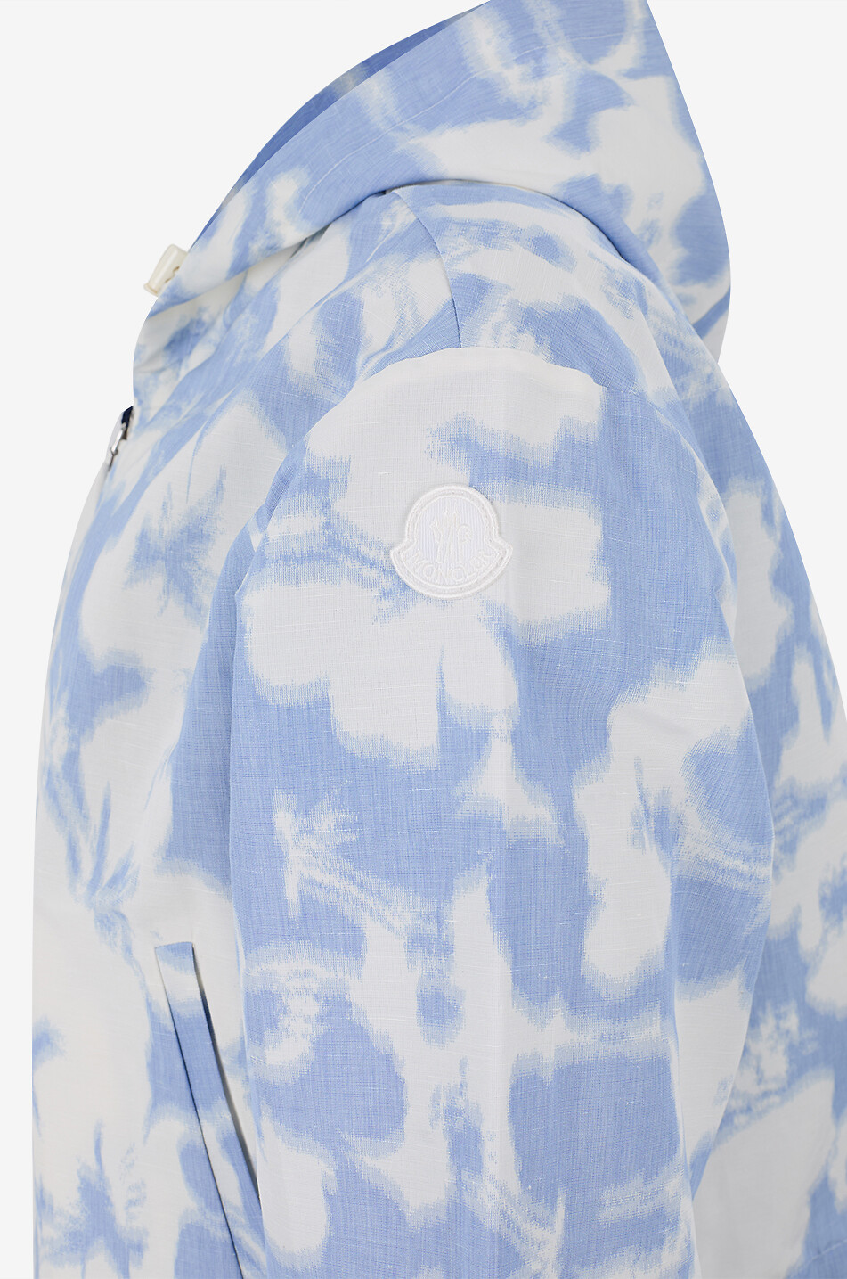 MONCLER Noisetier hooded lightweight jacket in jacquard Women LIGHT BLUE 3