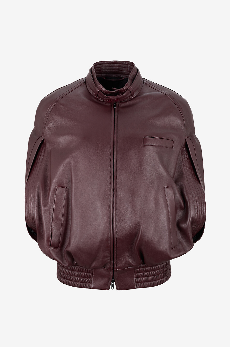 PHOEBE PHILO Blouson bomber courte en cuir Cape Femme ROUGE FONCÉ 1