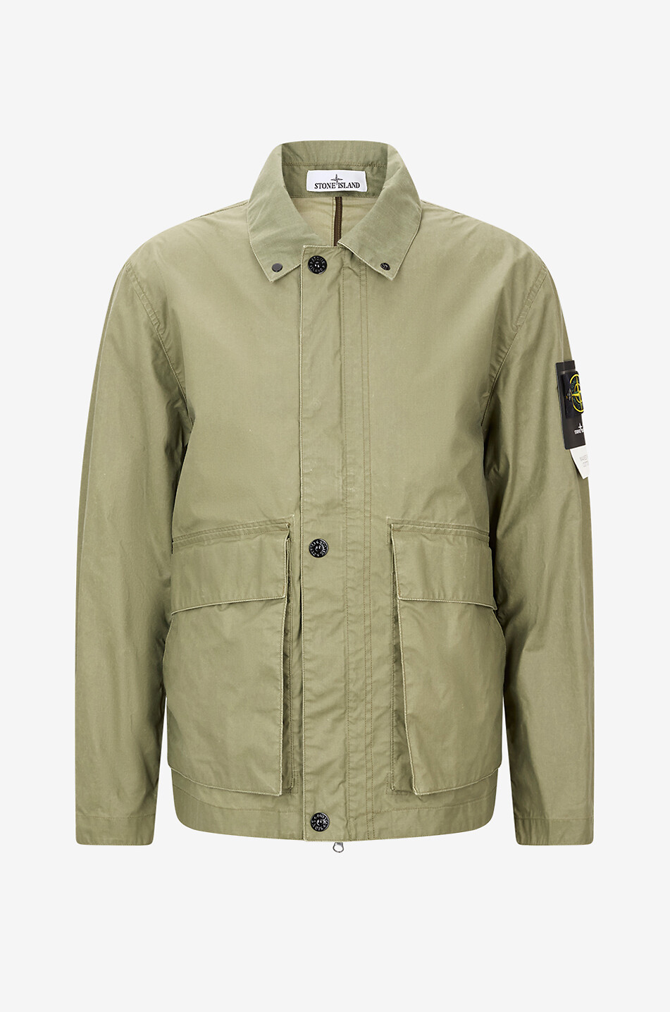 STONE ISLAND 4100054 waxed canvas jacket with shirt collar Men KHAKI 1