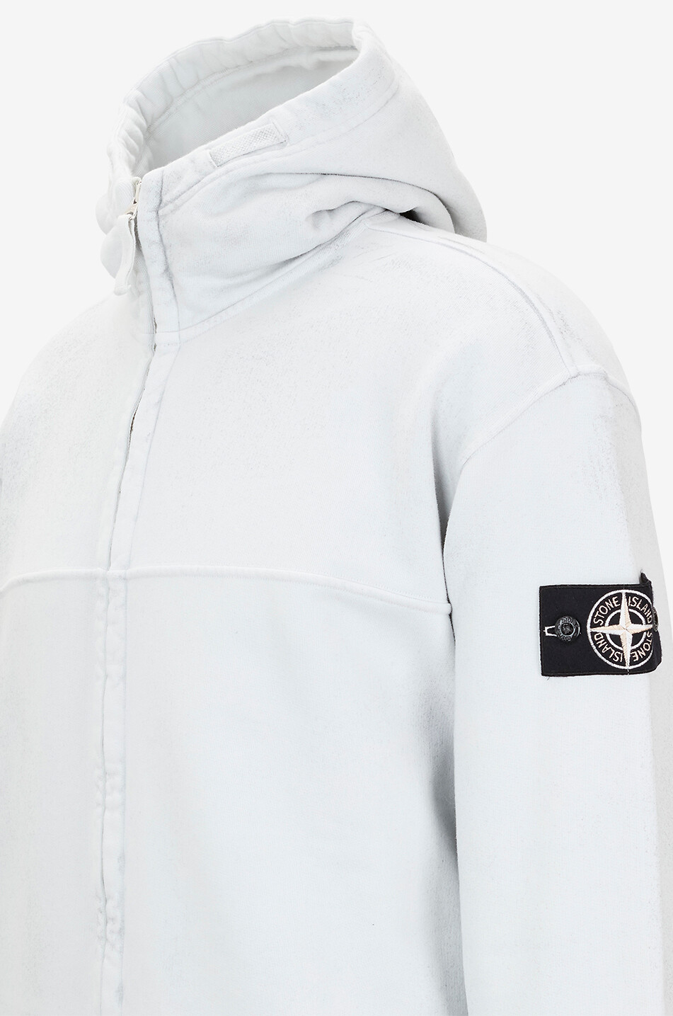 STONE ISLAND Sweat zippé à capuche en coton 6100017 Homme BLEU CLAIR 3