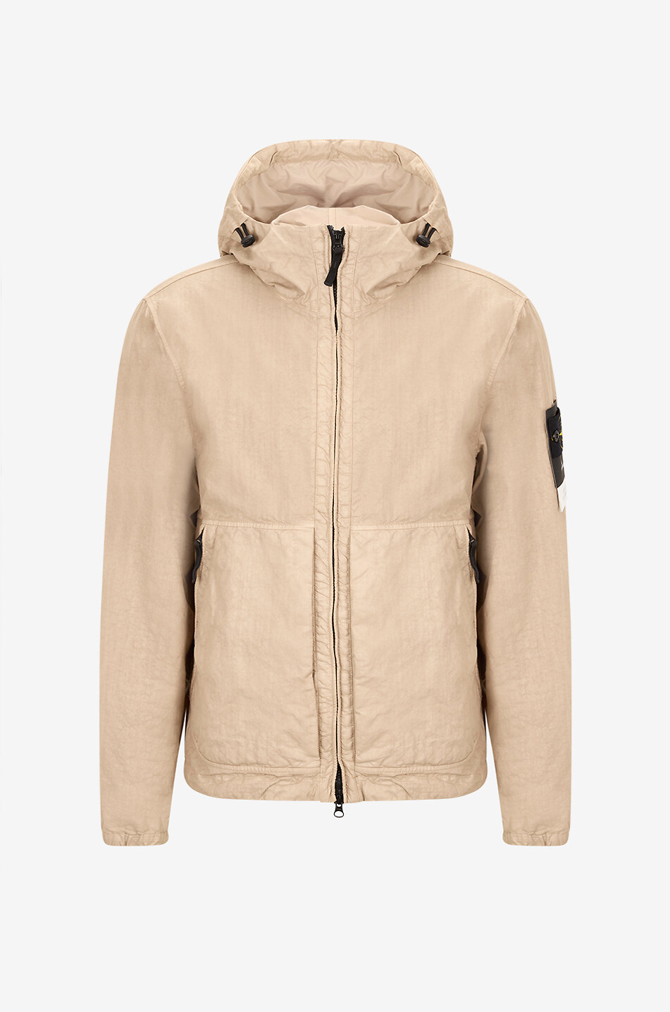 Lightweight short hooded jacket in canvas