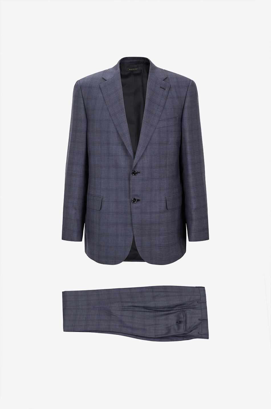 BRIONI Karierter Anzug aus Wolle und Seide Brunico Herren MITTELBLAU 1