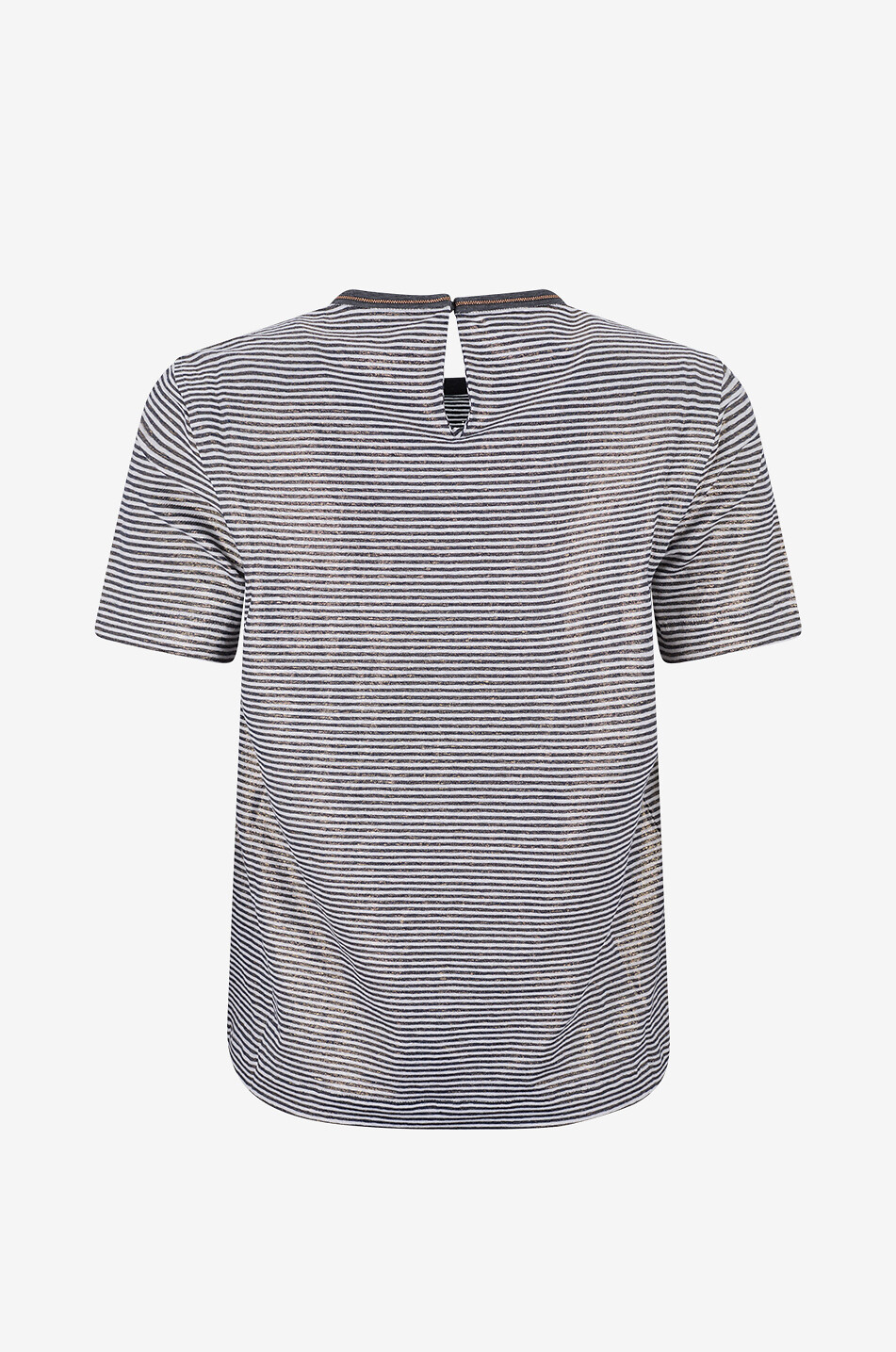 BRUNELLO CUCINELLI Striped linen blend round neck t-shirt Women MULTI COLOURED 2