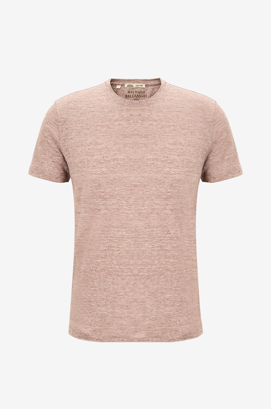 MAURIZIO BALDASSARI T-Shirt mit Rundhalsausschnitt aus Leinen Herren HELLBRAUN 1