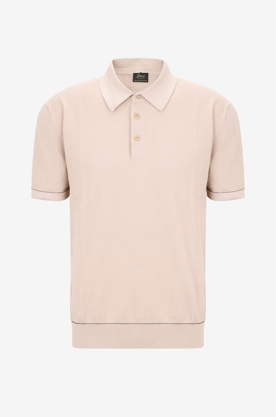 BRIONI Kurzarm-Polohemd aus Sea Island Baumwolle Herren Hellbeige 1