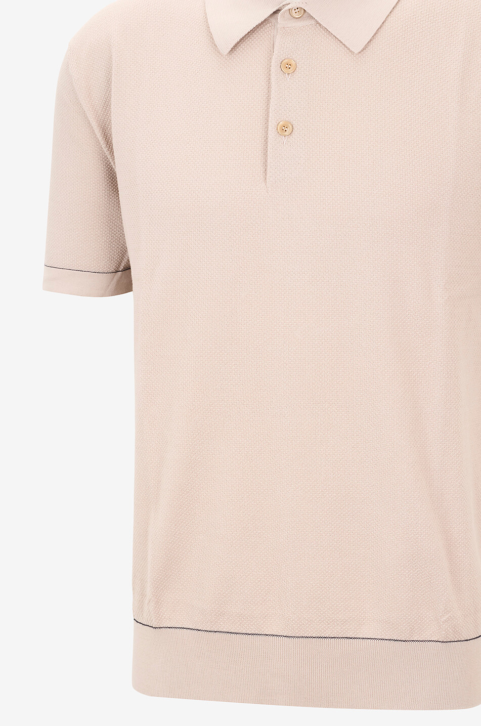 BRIONI Kurzarm-Polohemd aus Sea Island Baumwolle Herren Hellbeige 3