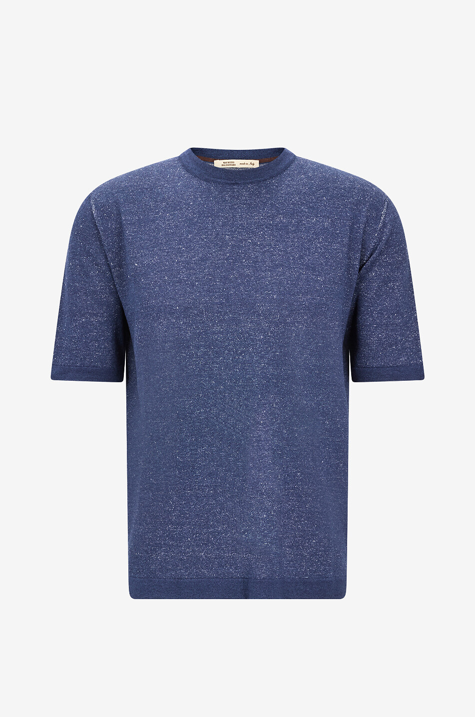 MAURIZIO BALDASSARI T-Shirt mit Rundhalsausschnitt aus Leinen und Baumwolle Herren DUNKELBLAU 1