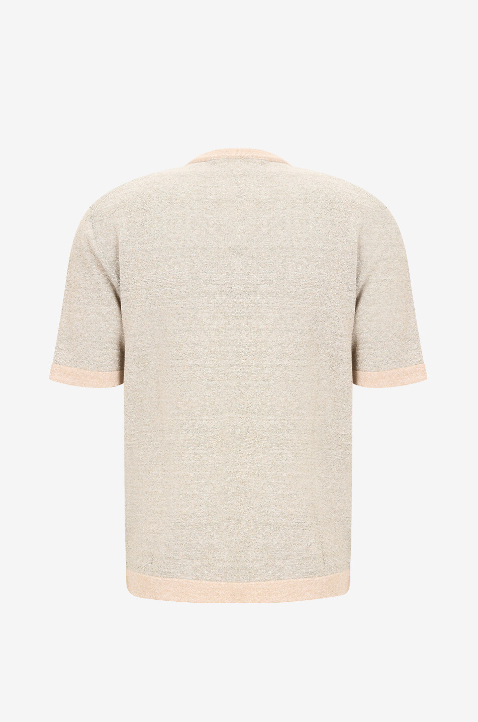 MAURIZIO BALDASSARI Round-neck linen and cotton T-shirt Men LIGHT GREEN 2