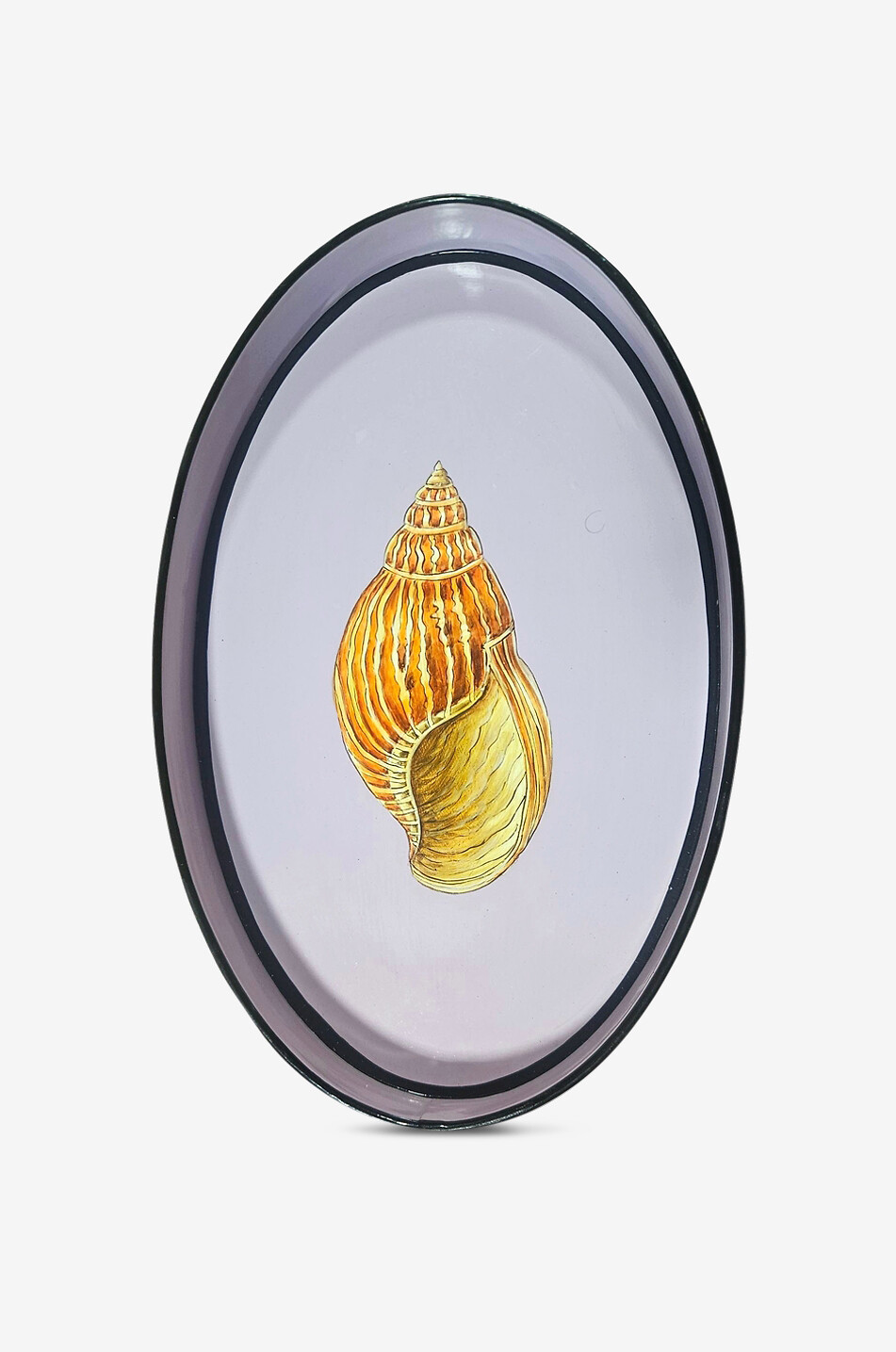 LES OTTOMANS Fauna hand-painted iron oval platter L33 Home LIGHT PURPLE 1
