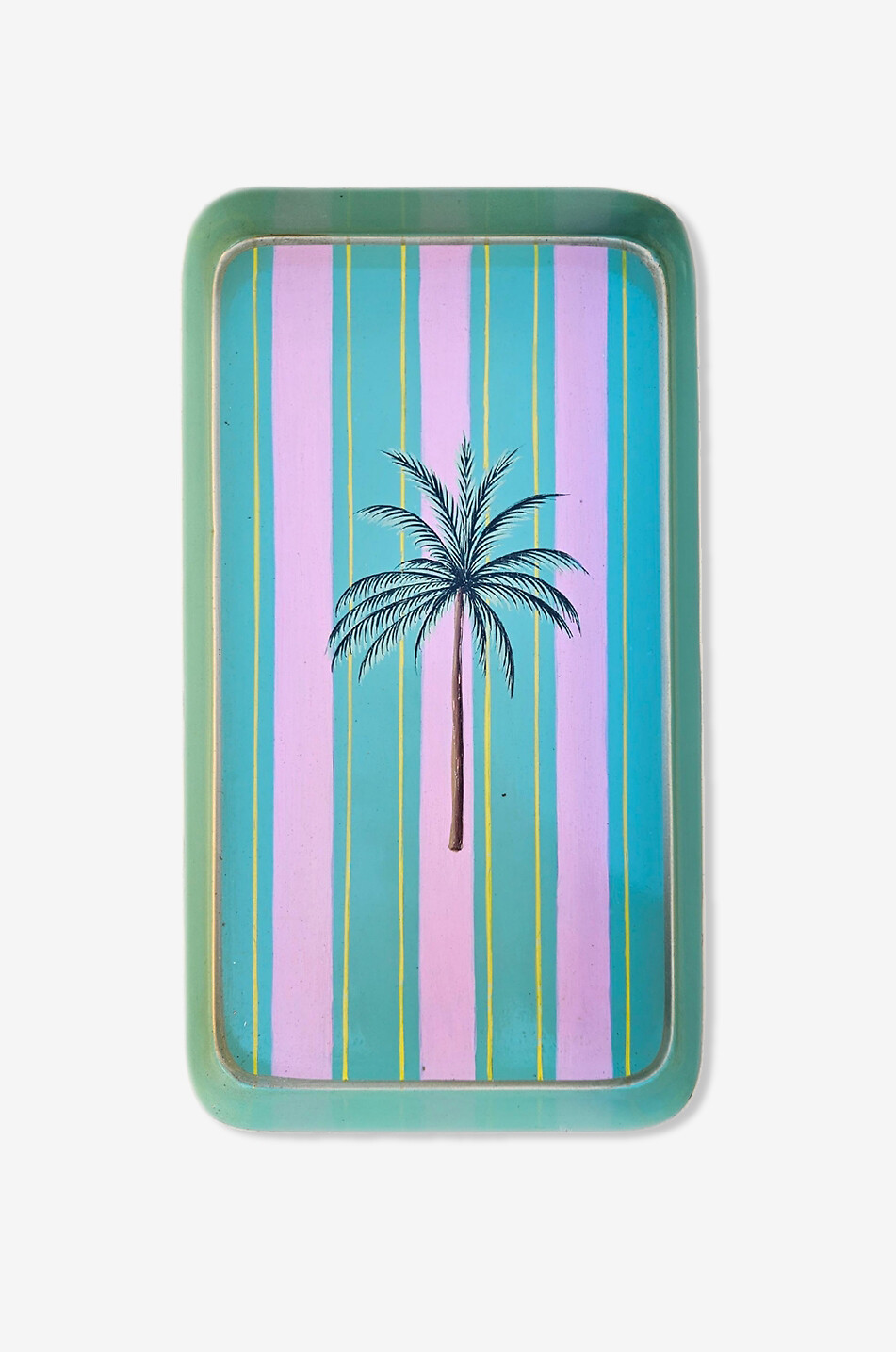 LES OTTOMANS Seaside hand-painted iron rectangular tray L33 Home MULTI COLOURED 1