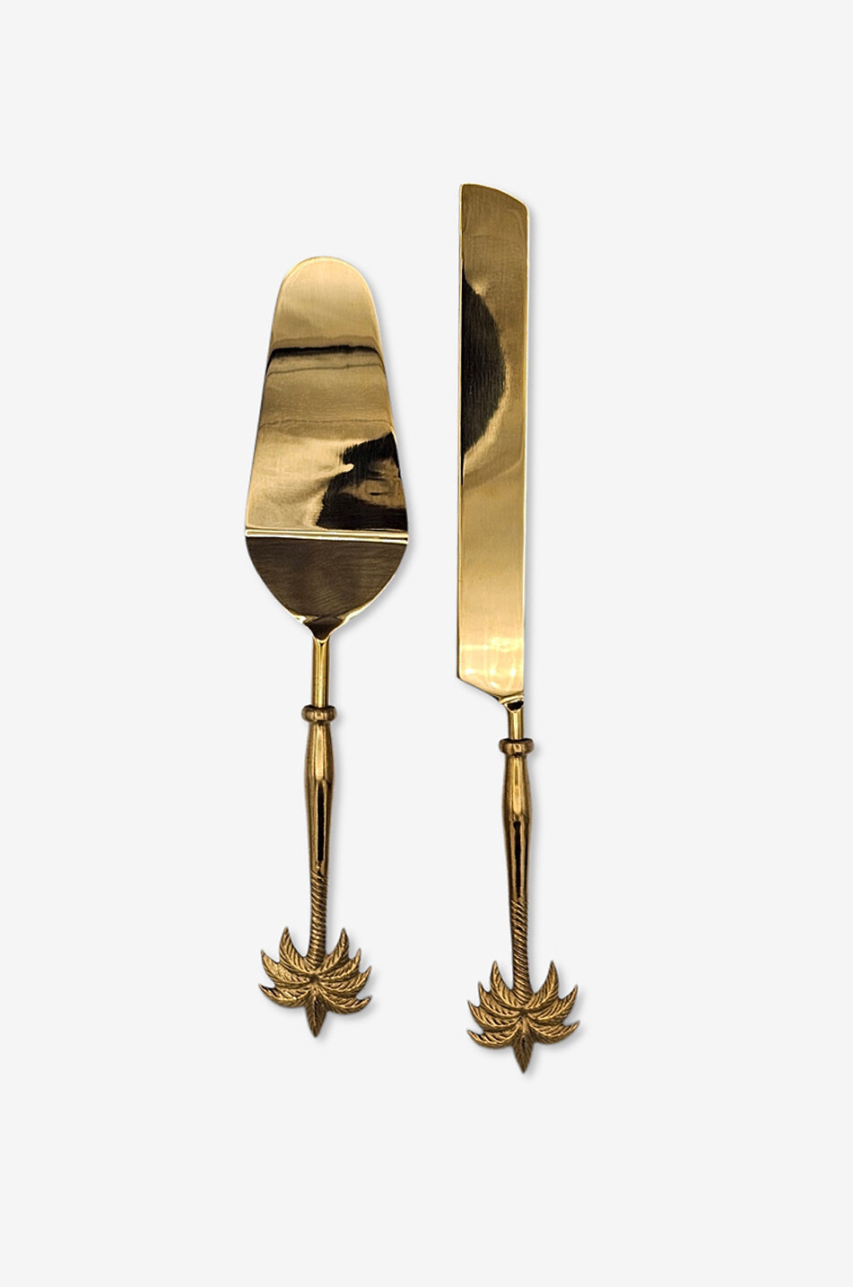 LES OTTOMANS Kuchenmesser und Kuchenspatel Palm Serving Cake Set Haus GOLDEN 1
