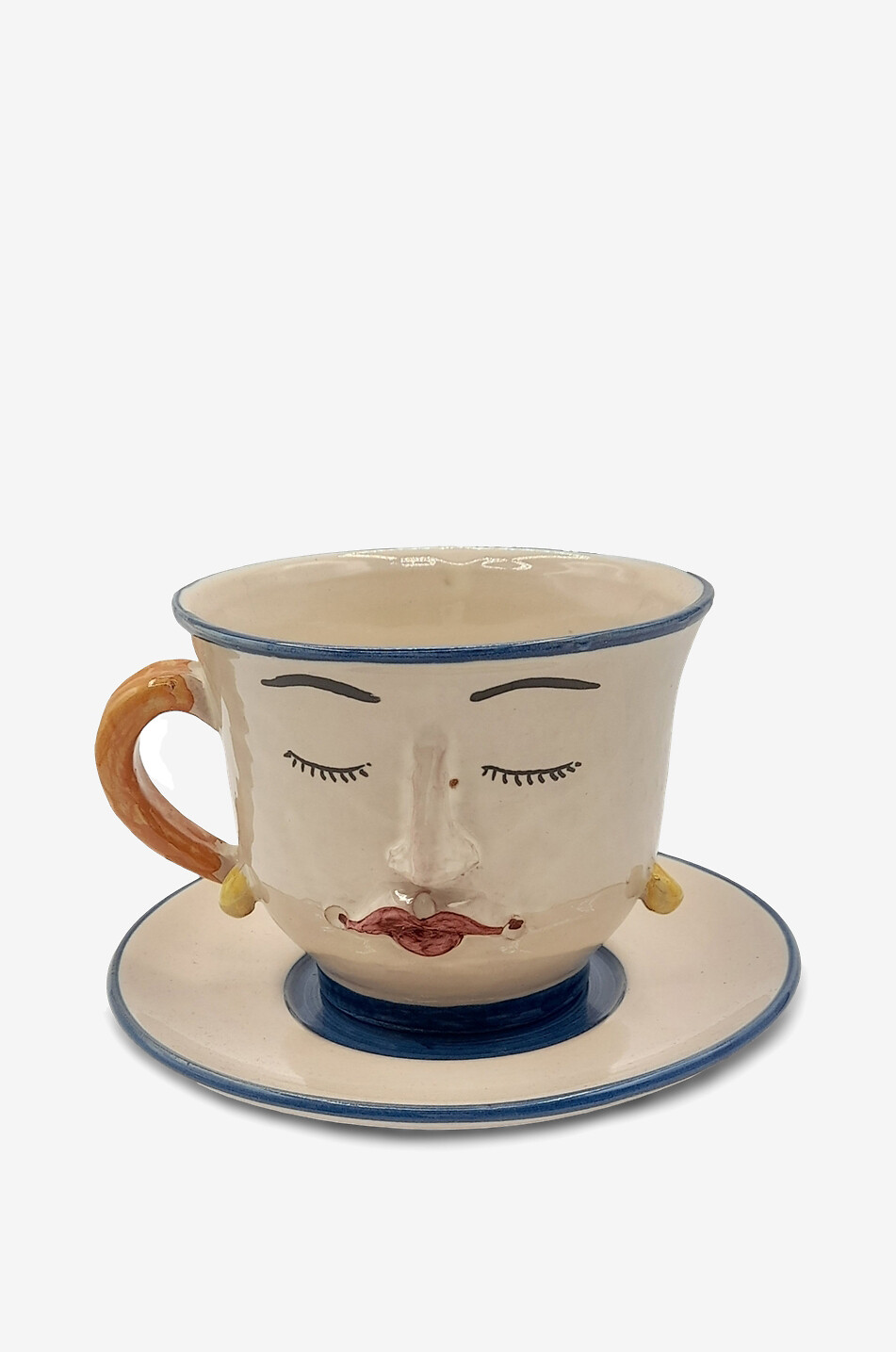 LES OTTOMANS Handbemalte Teetasse mit Untertasse aus Keramik Sicily Haus BUNT 1