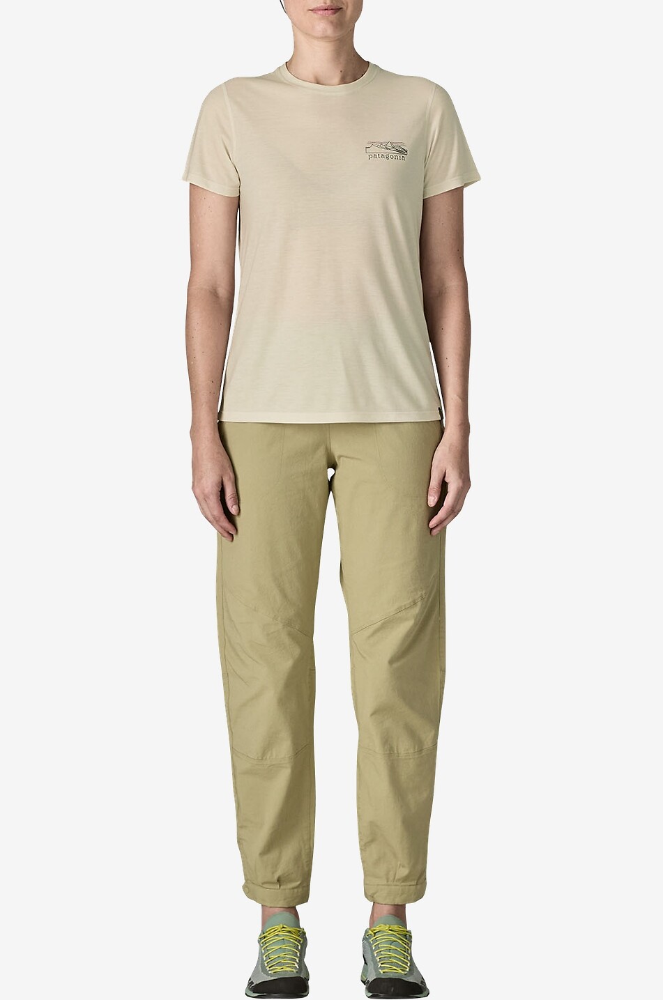 PATAGONIA Capilene Cool printed round neck sports t-shirt Women WHITE 5