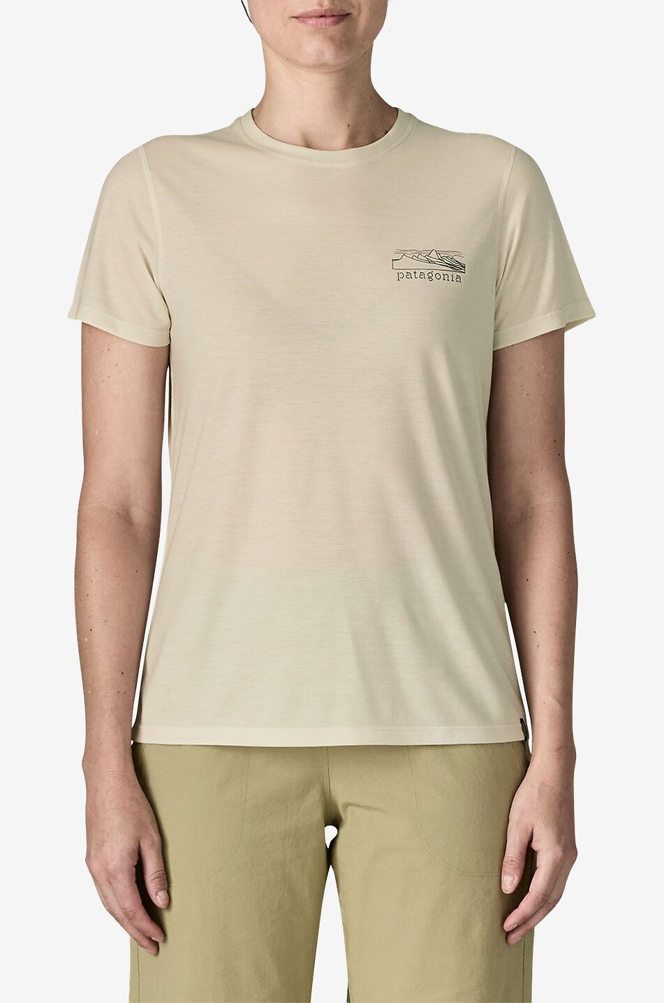 PATAGONIA Capilene Cool printed round neck sports t-shirt Women WHITE 2