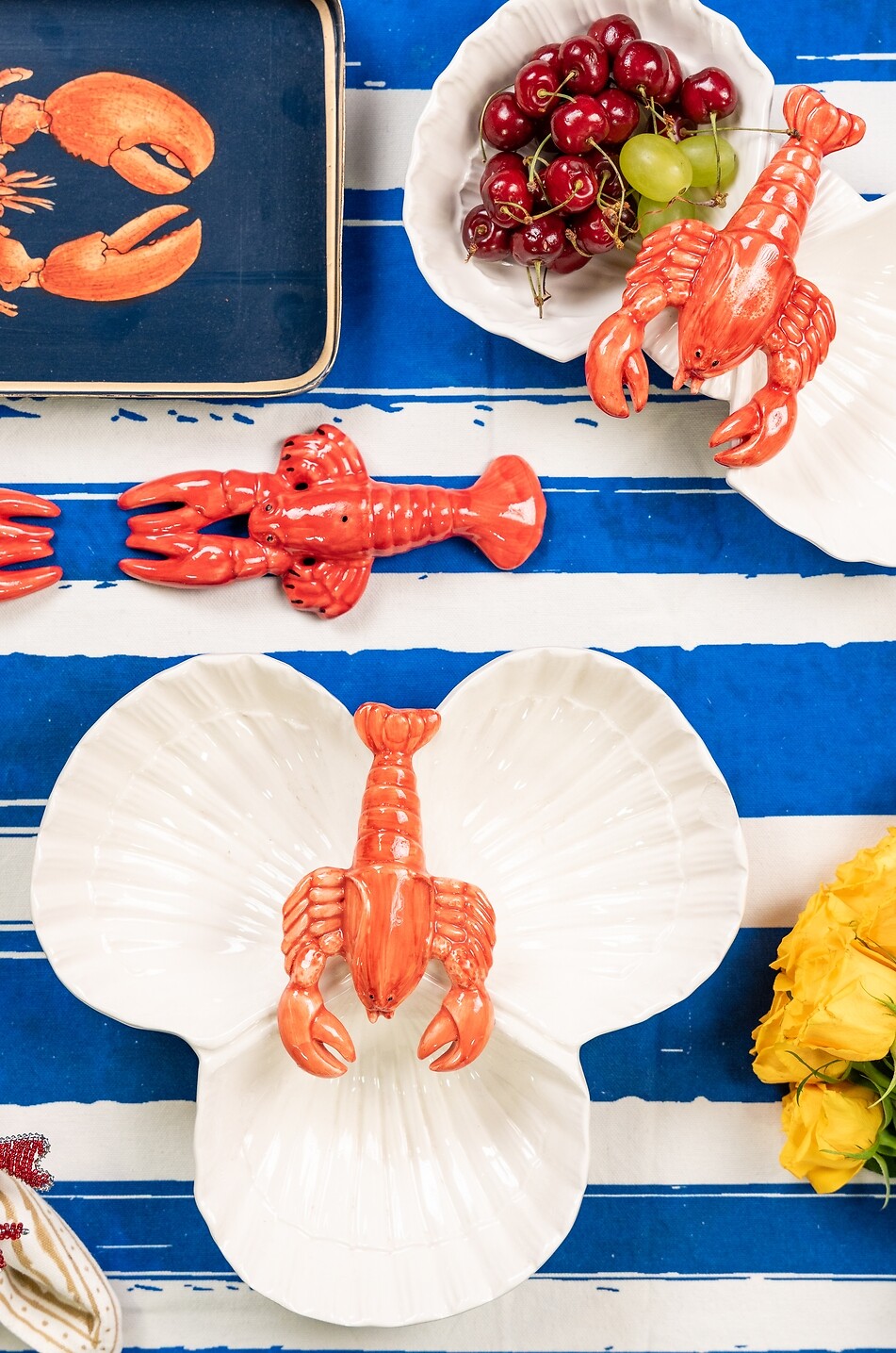 LES OTTOMANS Aperitif-Teller aus Keramik in Muschelform Lobster Haus BUNT 3