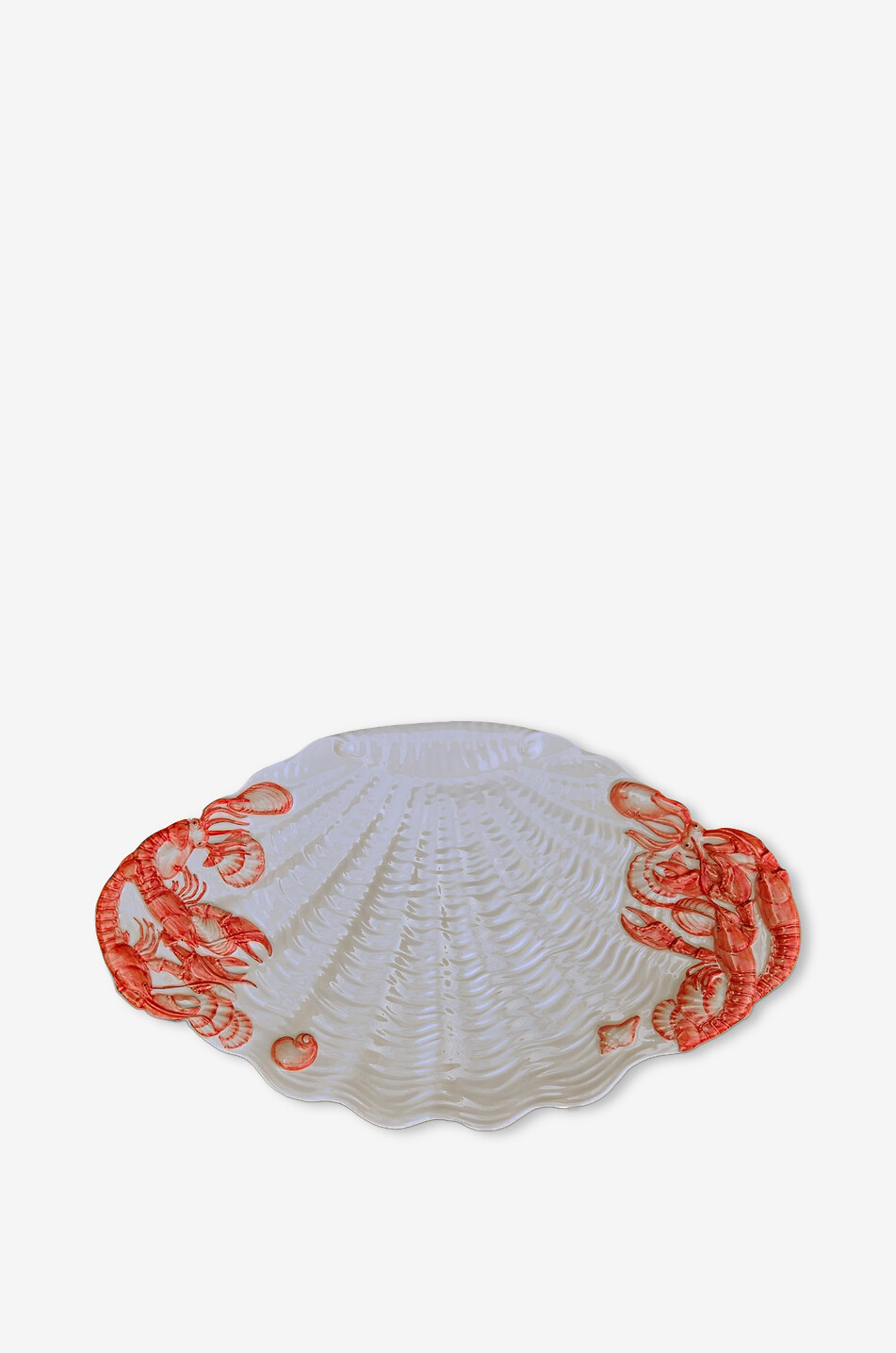 LES OTTOMANS Handpainted shell-shaped ceramic serving dish 40 cm Home MULTI COLOURED 1
