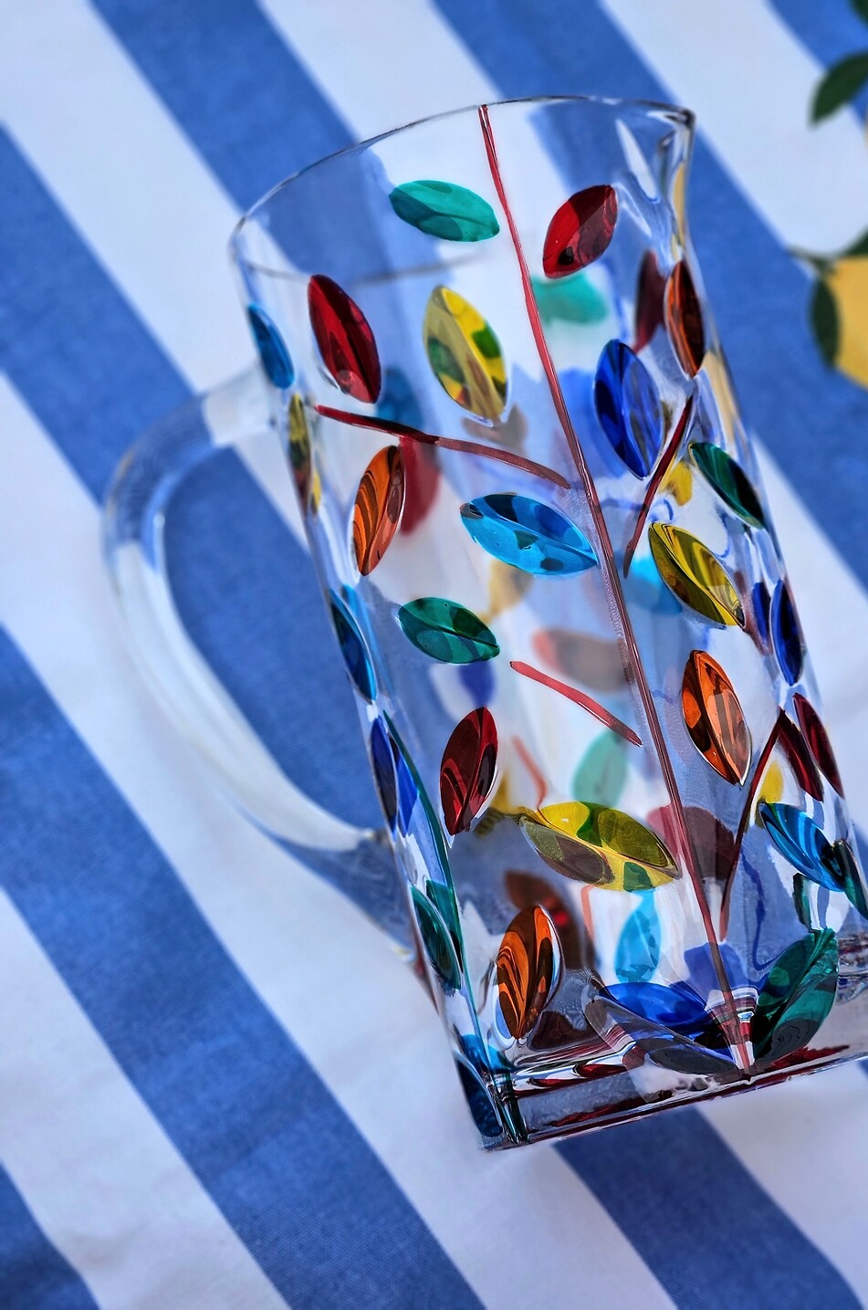 LES OTTOMANS Glass carafe with floral pattern Home MULTI COLOURED 5