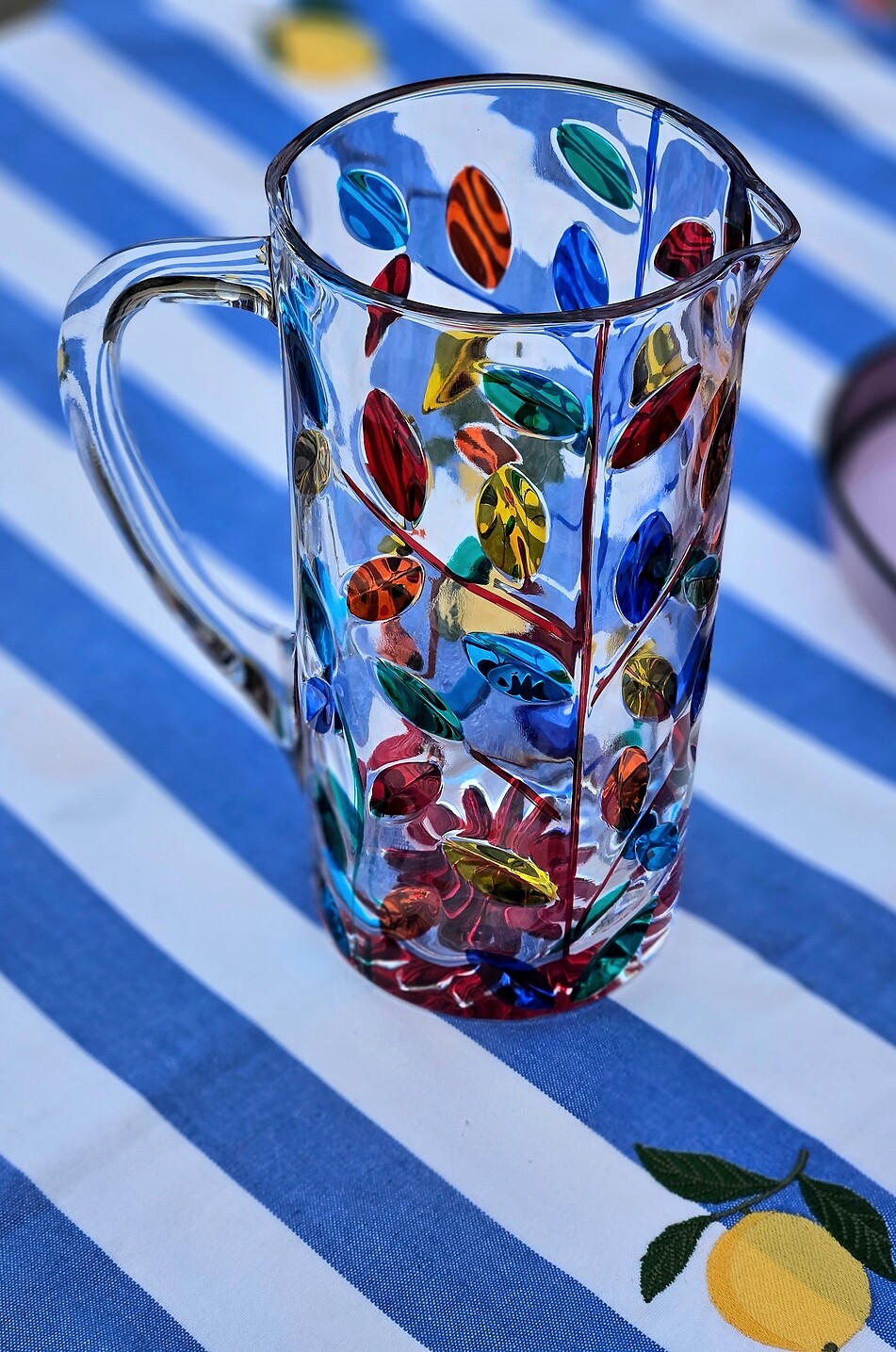 LES OTTOMANS Glass carafe with floral pattern Home MULTI COLOURED 4