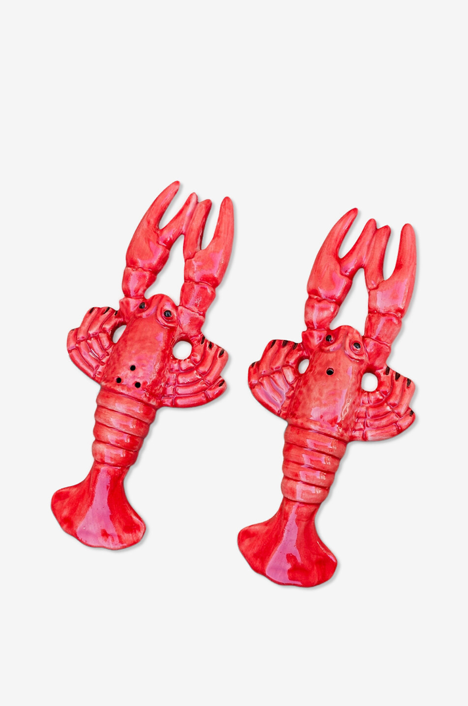 LES OTTOMANS Salière et poivrière en céramique peinte à la main homard Maison ROUGE 1
