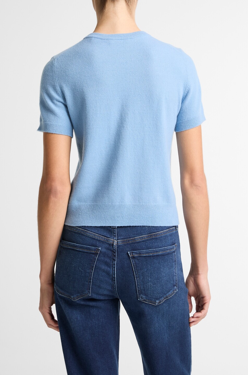 VINCE Pullover mit Rundhalsausschnitt aus Wolle und Kaschmir Damen HELLBLAU 4