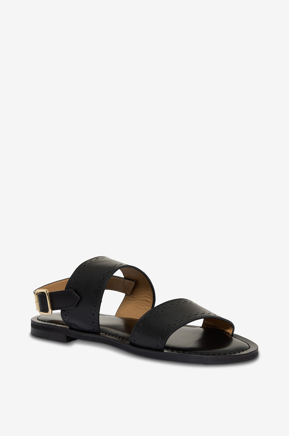 Sidu perforated leather strap sandals