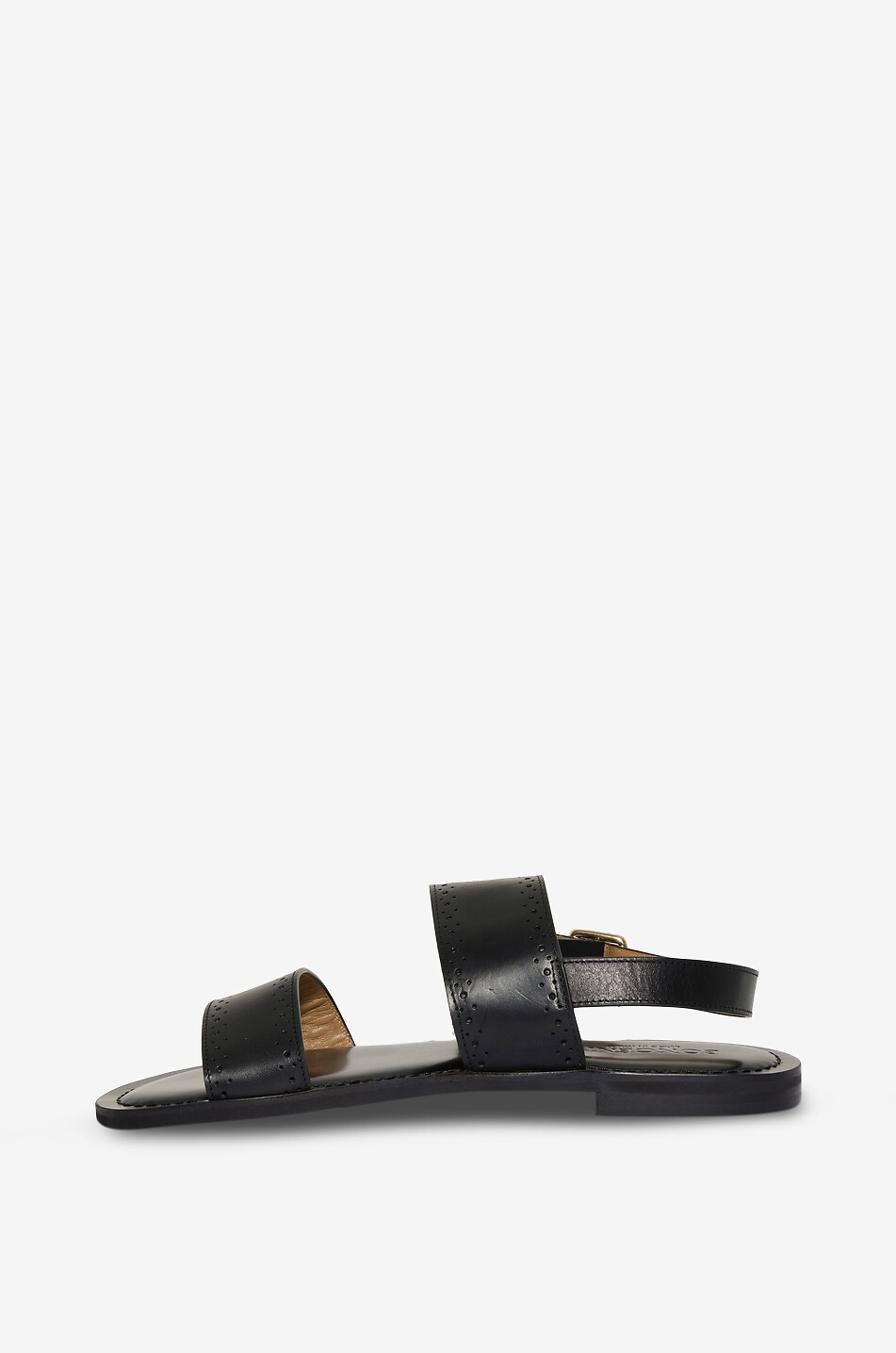 BONGENIE Sidu perforated leather strap sandals Men BLACK 3