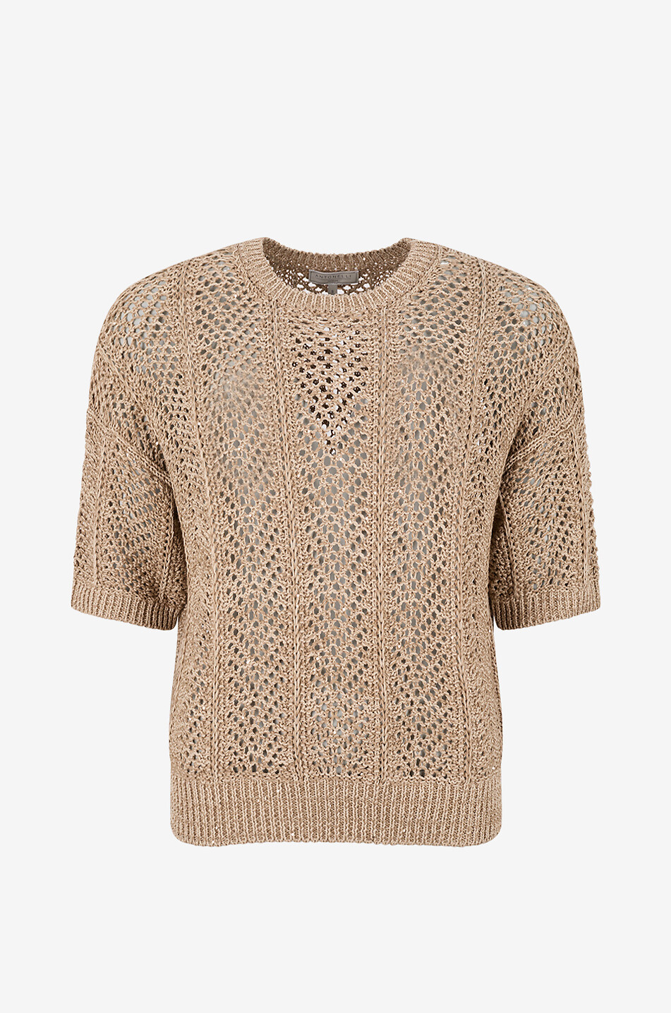 ANTONELLI FIRENZE Pullover mit Rundhalsausschnitt aus Lochmuster-Strick Giglio Damen KHAKI 1