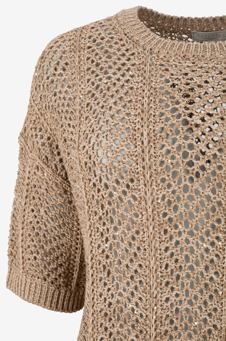ANTONELLI FIRENZE Pullover mit Rundhalsausschnitt aus Lochmuster-Strick Giglio Damen KHAKI 3